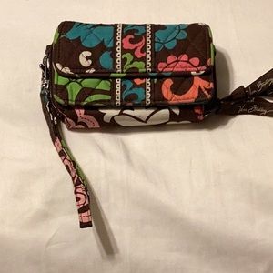 Vera Bradley bohemian blooms triple zip hipster wallet